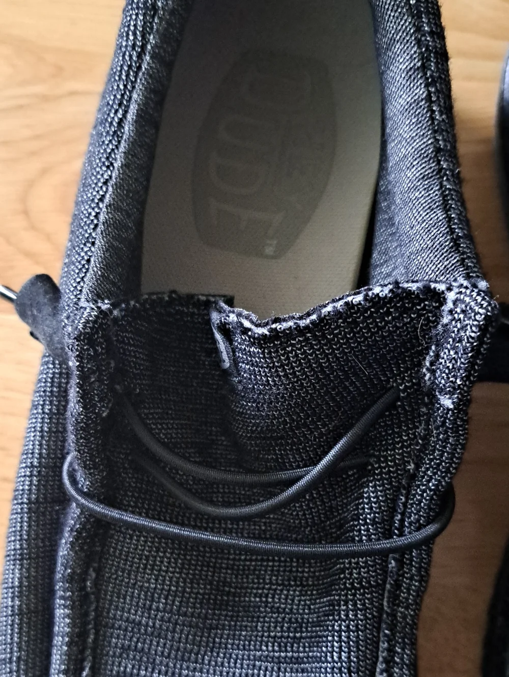 Hey Dude Mens Black Woven Slip-Ons